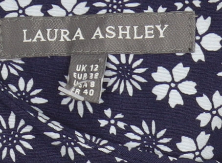 Laura Ashley Women's Blue Floral Shift Dress Size 12