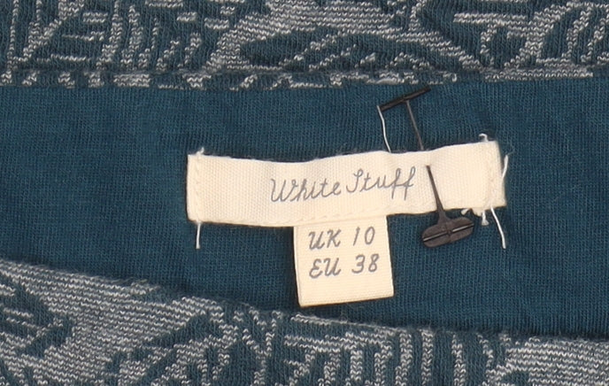 White Stuff Women's Green Floral Pencil Skirt, Size 10