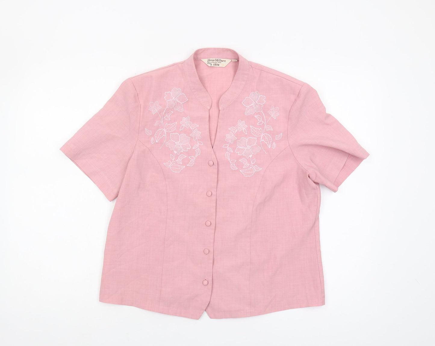 Honor Millburn Women's Pink Embroidered Blouse Size 12