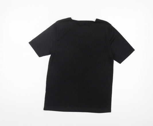 EWM Women's Black Basic T-Shirt - Size 10, Short Sleeve
