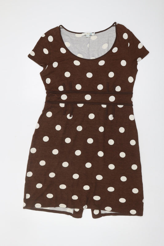 Boden Women's Brown Polka Dot Dress, L