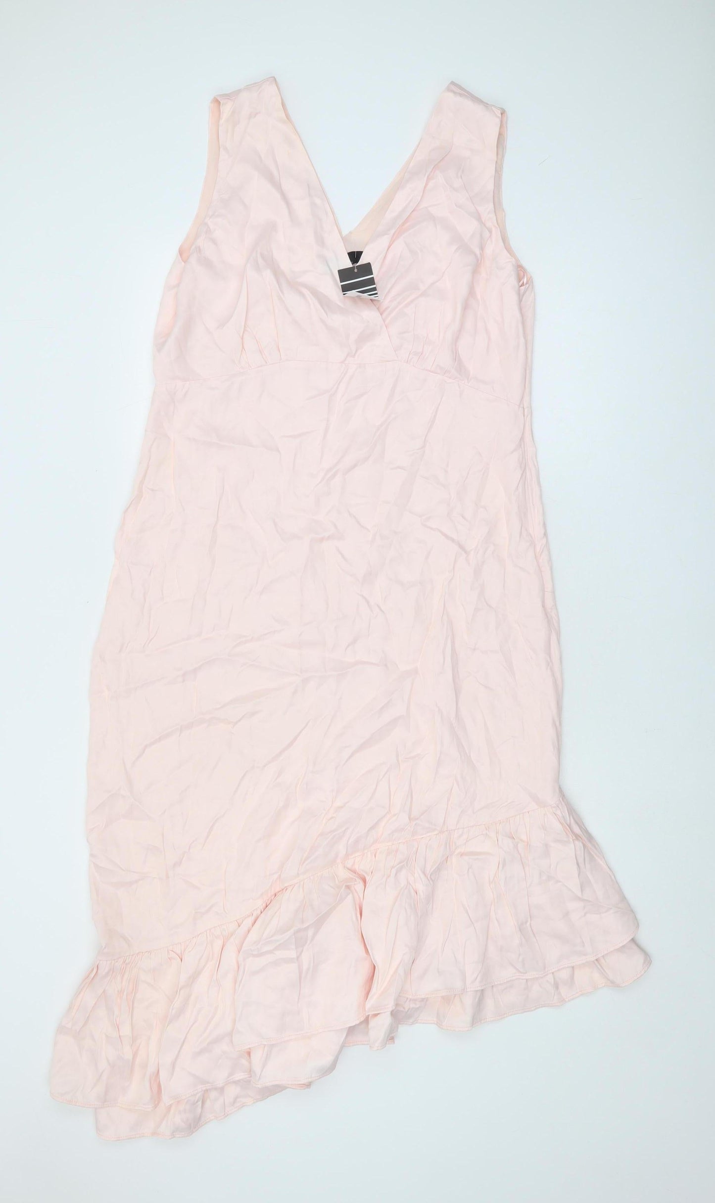 Wallis Women's Pink Sleeveless Sheath Dress - Size 16