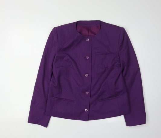Dereta Women's Purple Wool Blazer Size 14