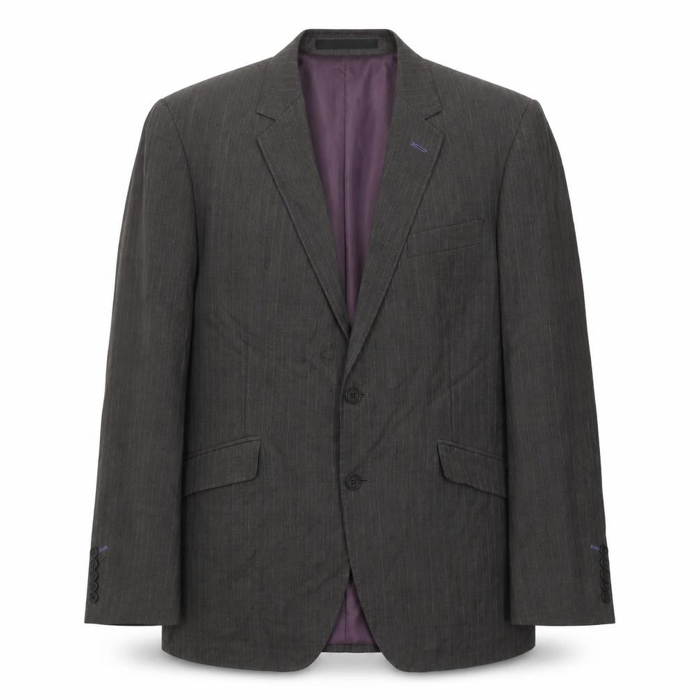 Marks and Spencer Men's Grey Striped Blazer 40R