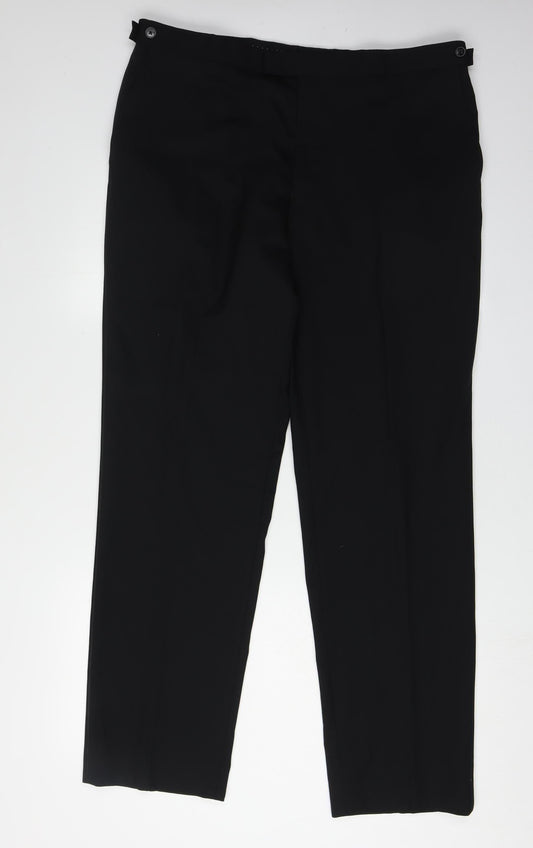 Moss Esq. Men's Black Dress Pants 36 Regular Fit