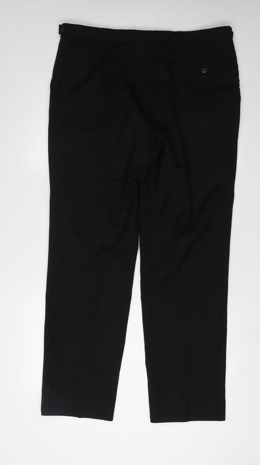 Moss Esq. Men's Black Dress Pants 36 Regular Fit