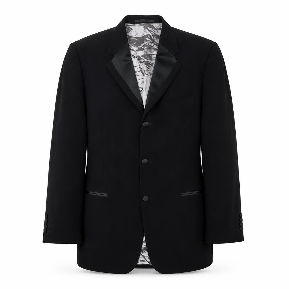 Hugo James Men's Black Tuxedo Blazer 44L - Formal Polyester
