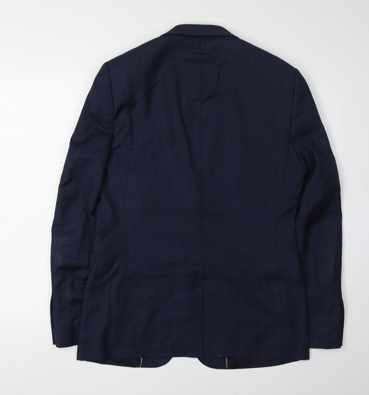 Jaeger Men's Blue Blazer, Size 38R Two-Button Formal Jacket