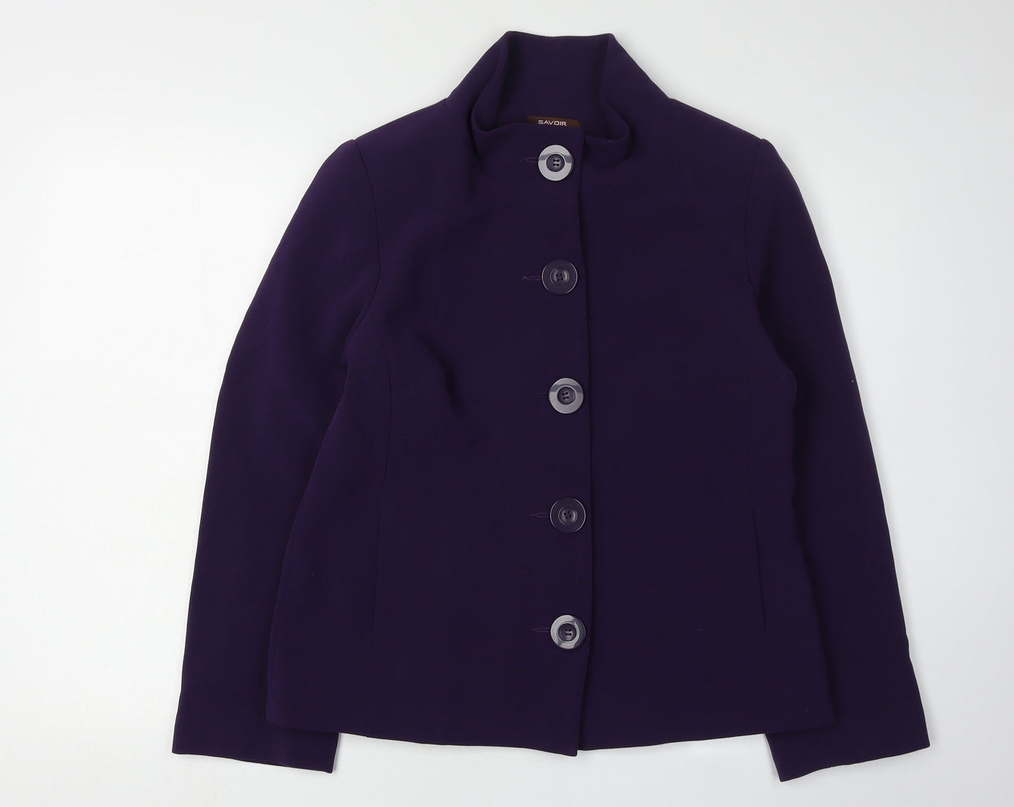 Savoir Women's Purple Mid-Length Button Jacket - Size 12