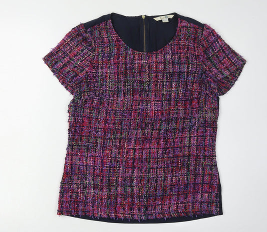 Boden Women's Multicoloured Short Sleeve Plaid Top