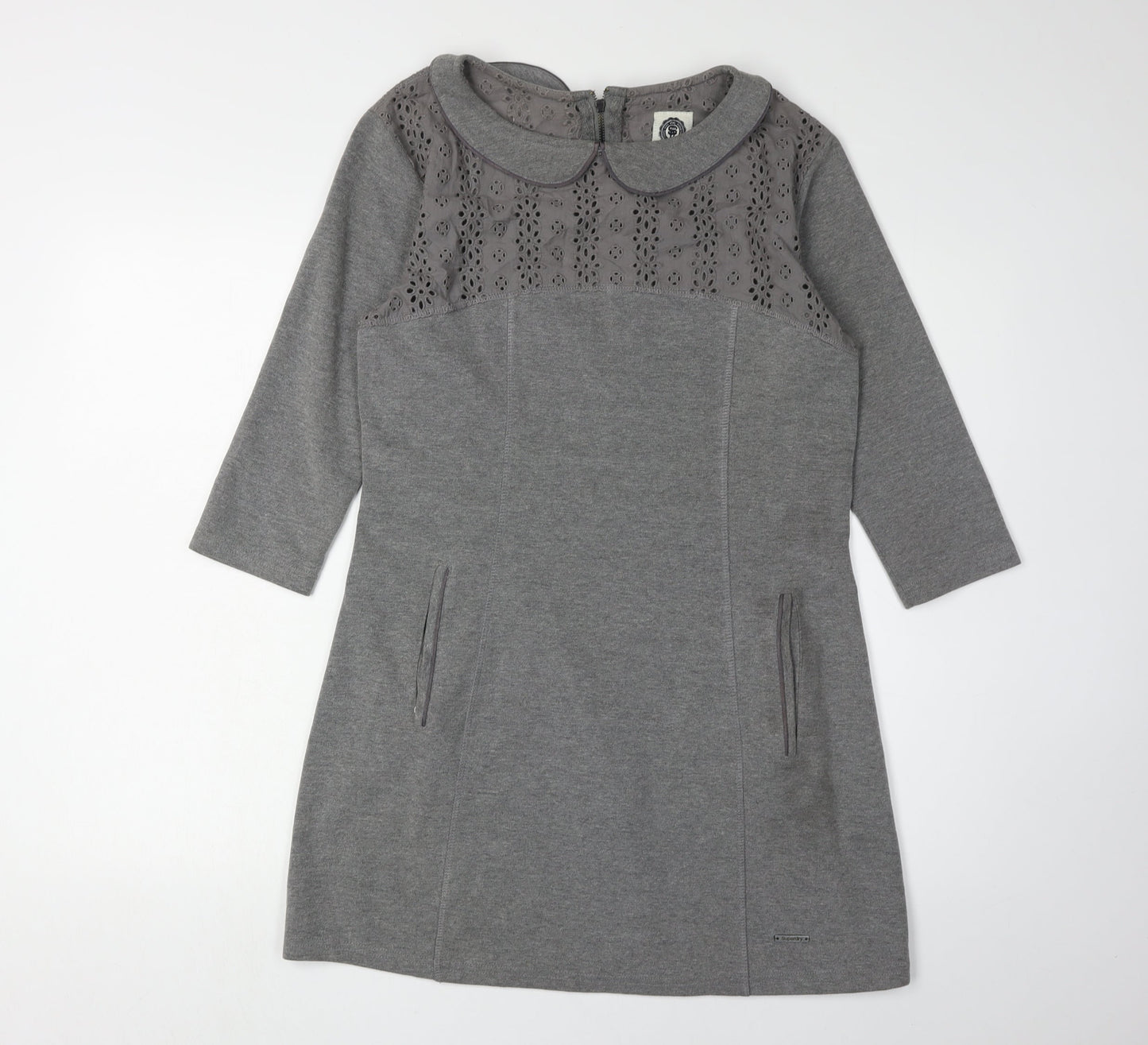 Superdry Women's Grey Medium Collared Dress
