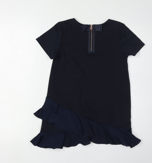 Ted Baker Girls Black Ruffle Dress, Size 9-10 Years
