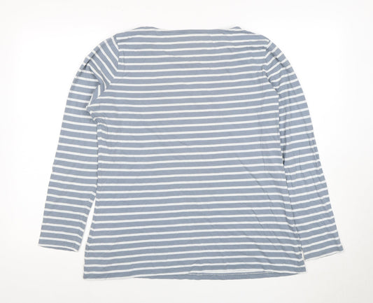Boden Women's Blue Striped Long Sleeve T-Shirt Size 12