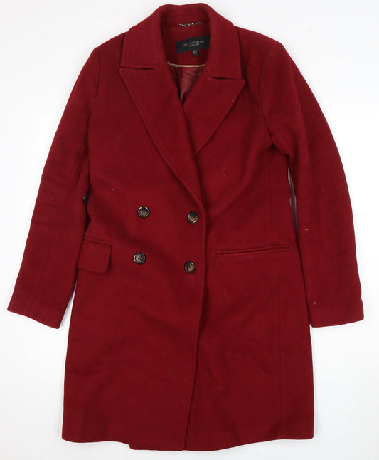 Paul Costelloe Women's Red Wool Overcoat Size 10