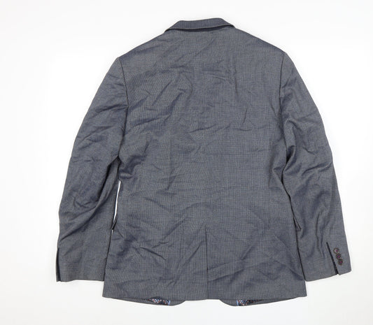 Ted Baker Men's Grey Blazer Size 3 Regular Fit Jacket