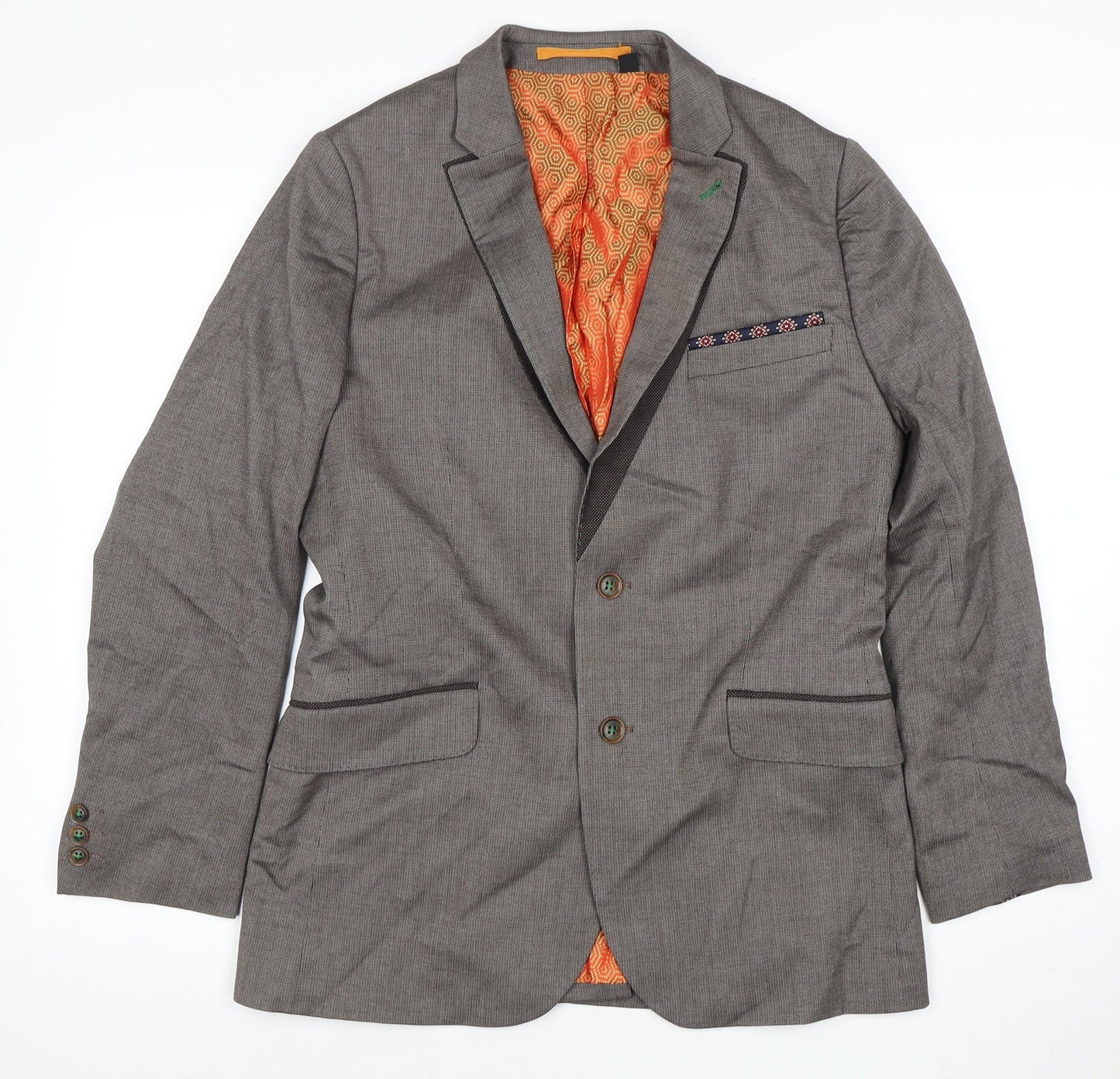 Ted Baker Men's Grey Slim Blazer Jacket Size 4