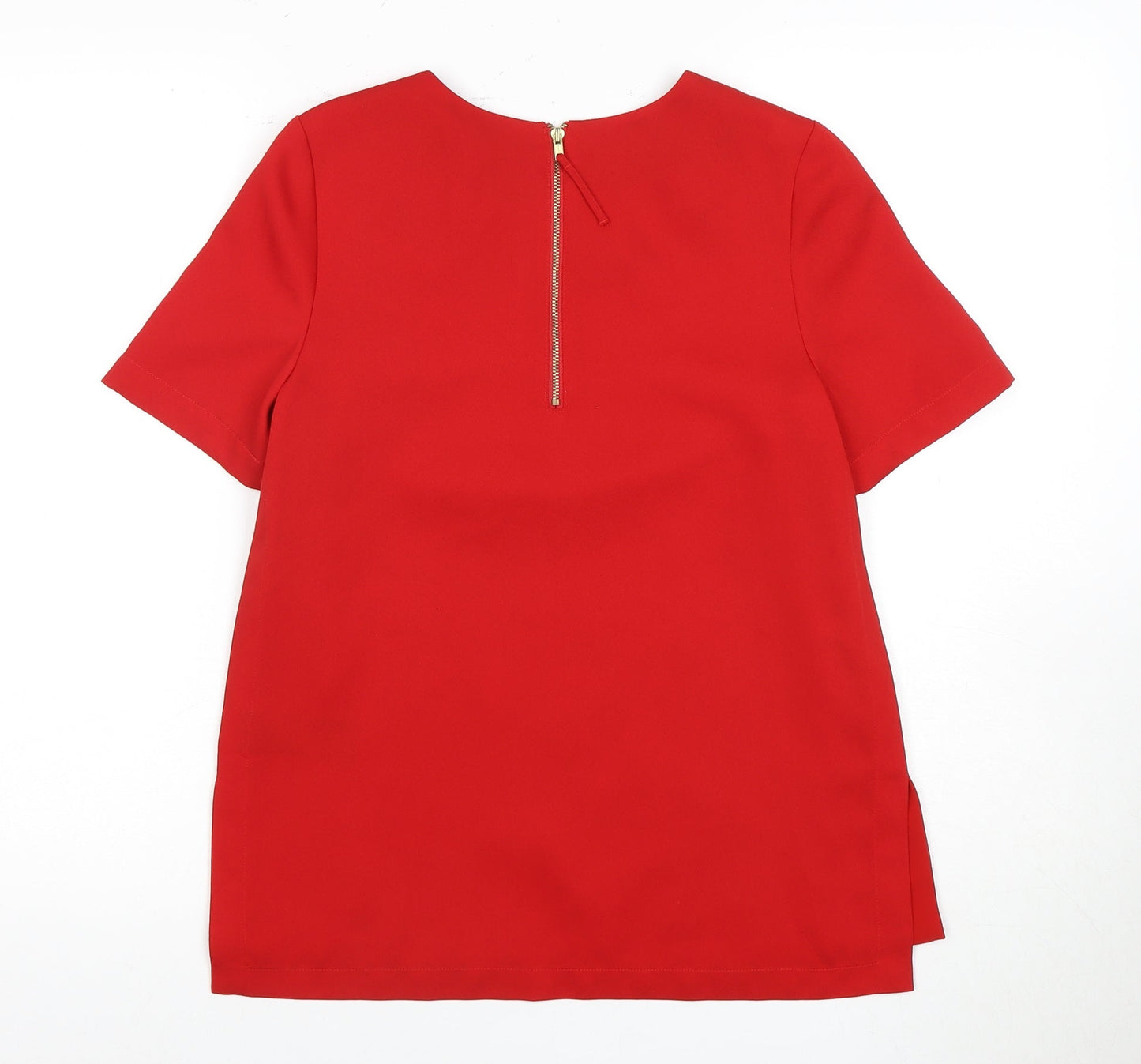 Oasis Women's Red Short Sleeve Blouse Size Regular