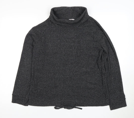 Women's Grey Cowl Neck Sweatshirt, Size S, Casual