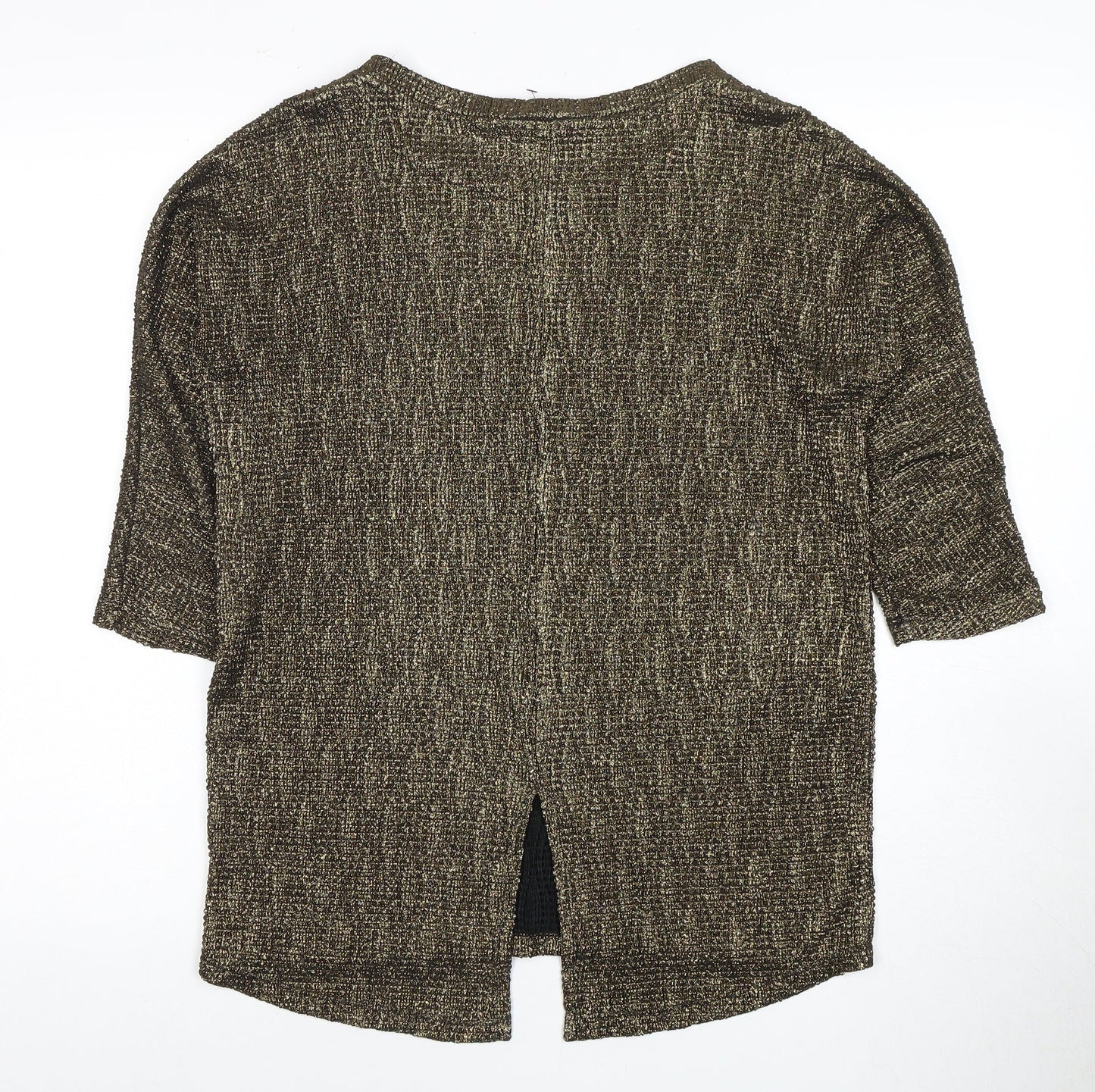 Oasis Women's Black 3/4 Sleeve Top XS, Polyester