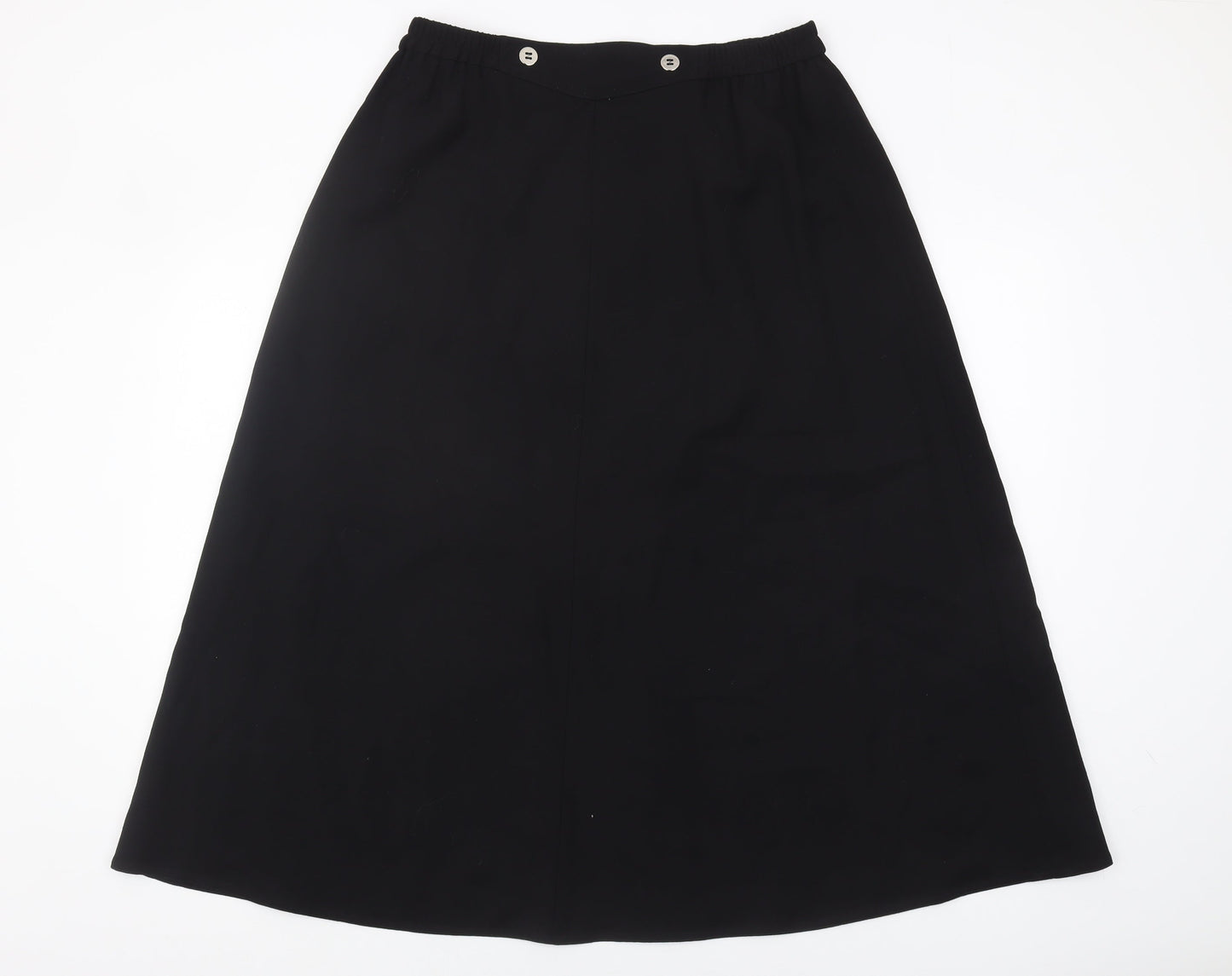 Jaeger Women's Black Wool A-Line Midi Skirt Size 16