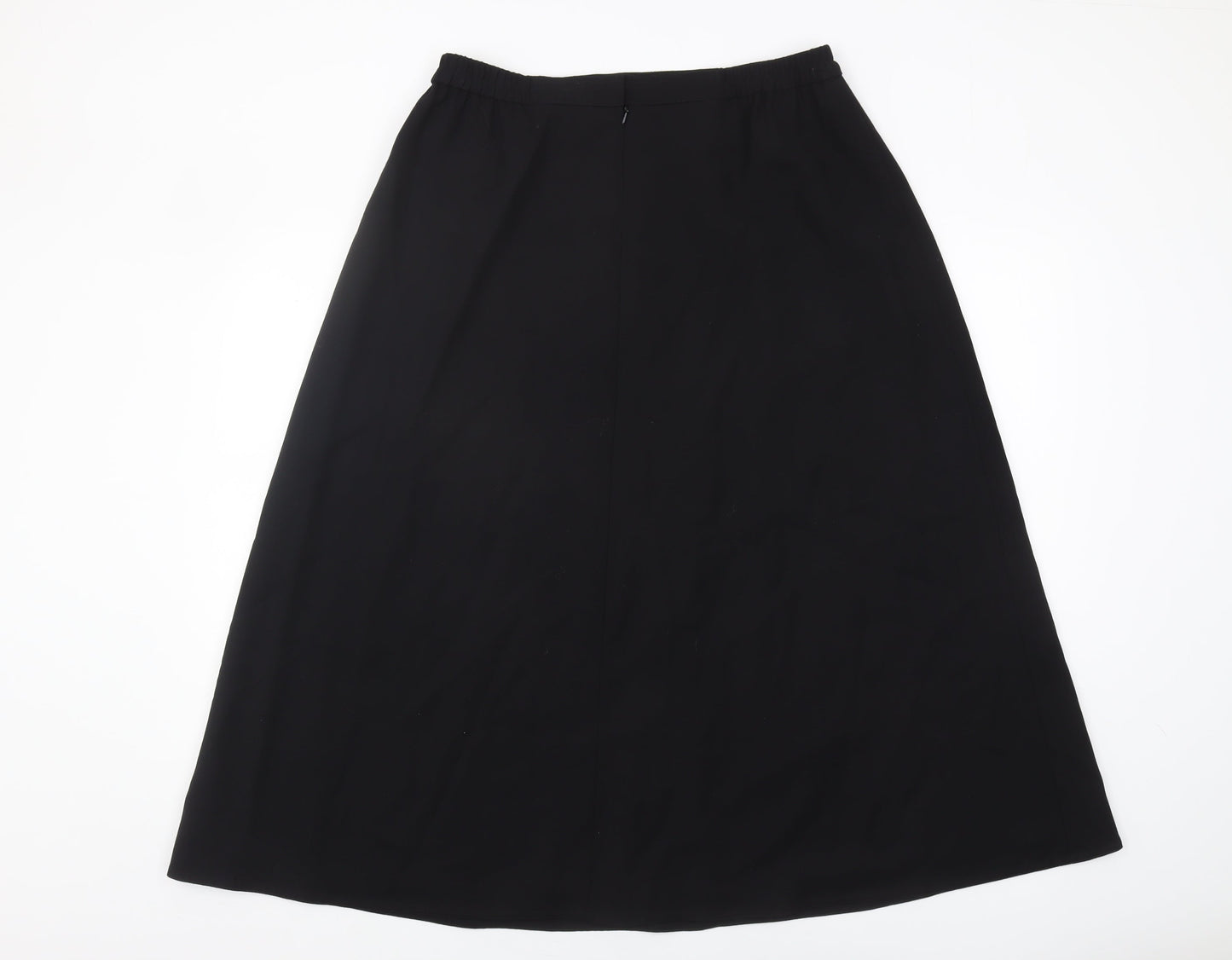 Jaeger Women's Black Wool A-Line Midi Skirt Size 16