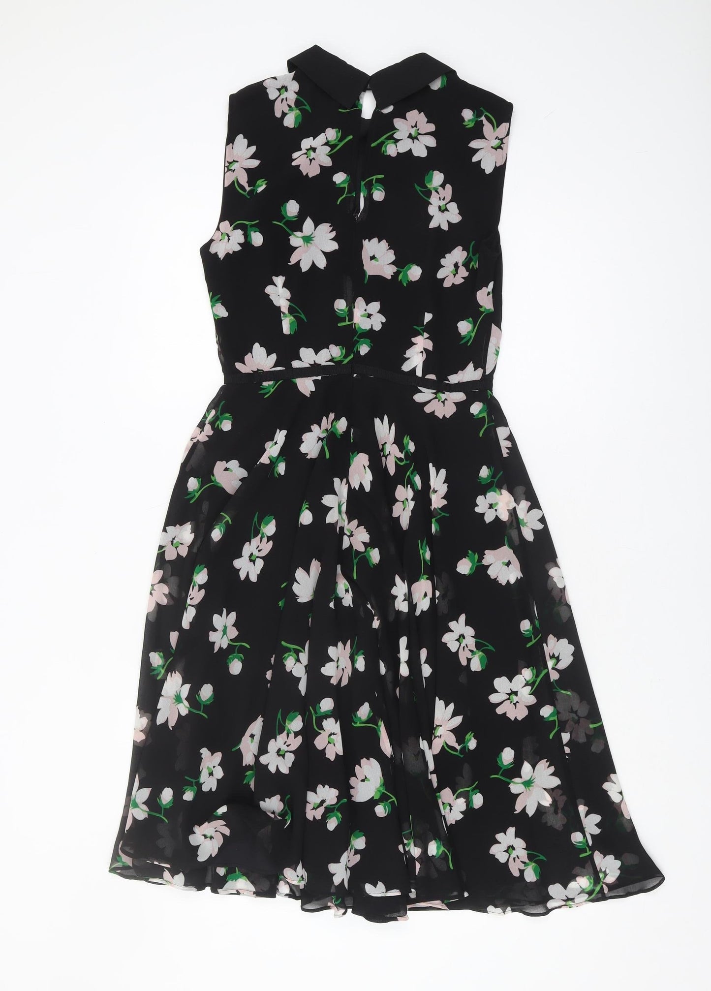 Hobbs Women's Black Floral Fit & Flare Dress Size 8