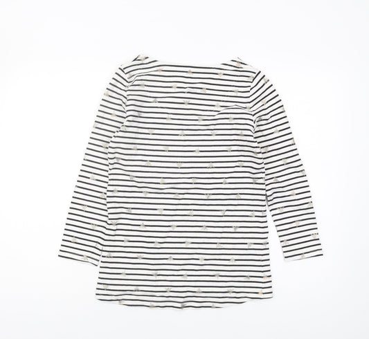 Joules Women's Black White Striped Long Sleeve T-Shirt