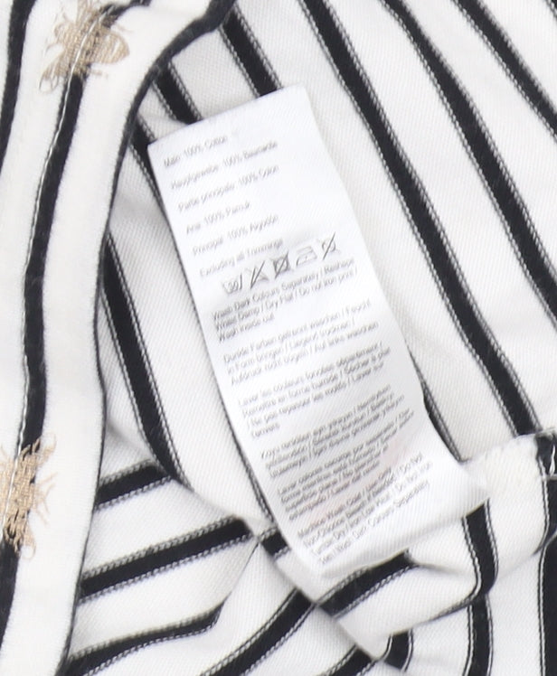 Joules Women's Black White Striped Long Sleeve T-Shirt
