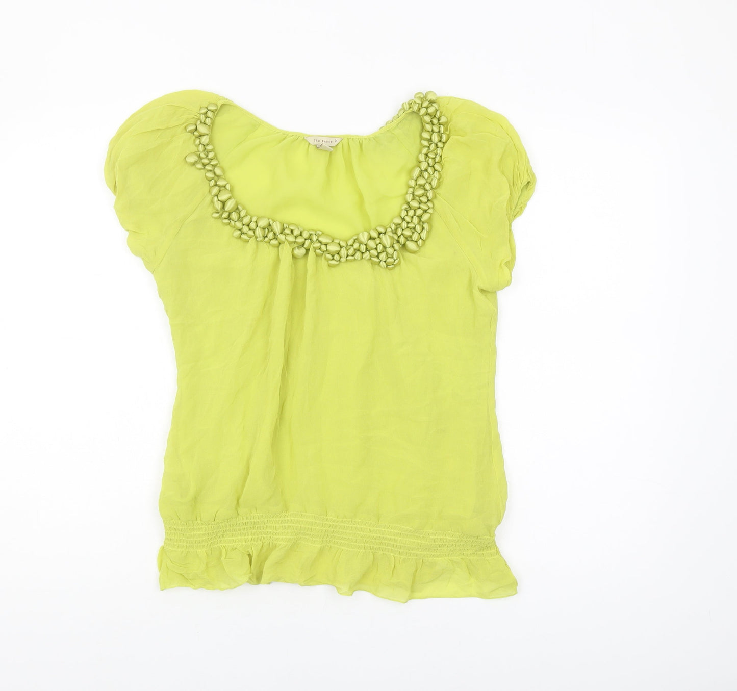 Ted Baker Women's Green Silk Top Size 10