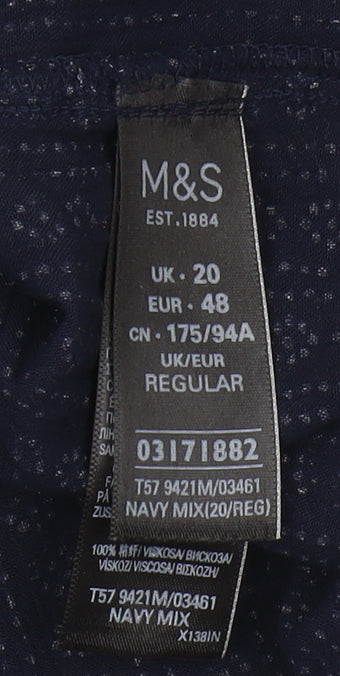 M&S Women's Blue A-Line Skirt Size 20