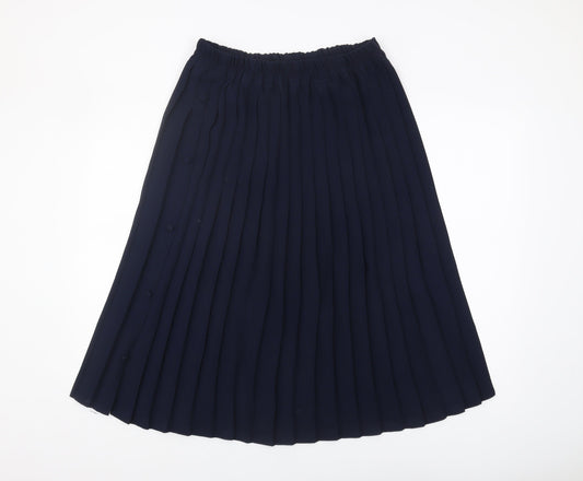 Stephen Women's Blue Pleated Midi Skirt Vintage