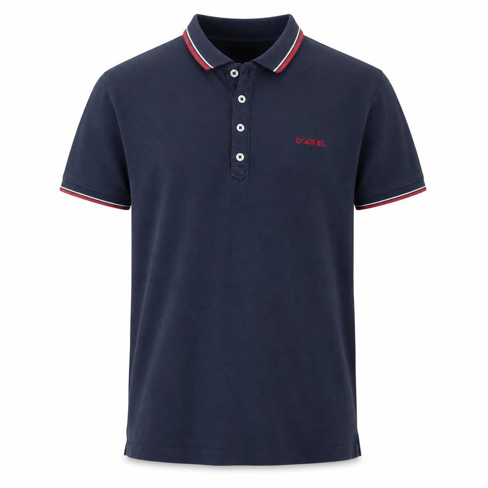 Diesel Men's Blue Polo Shirt Medium with Logo Accent