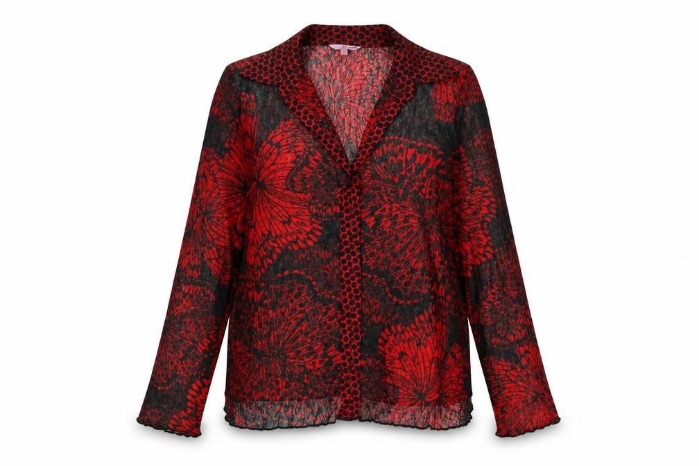Marks and Spencer Women's Red Blouse, Size 12, Floral