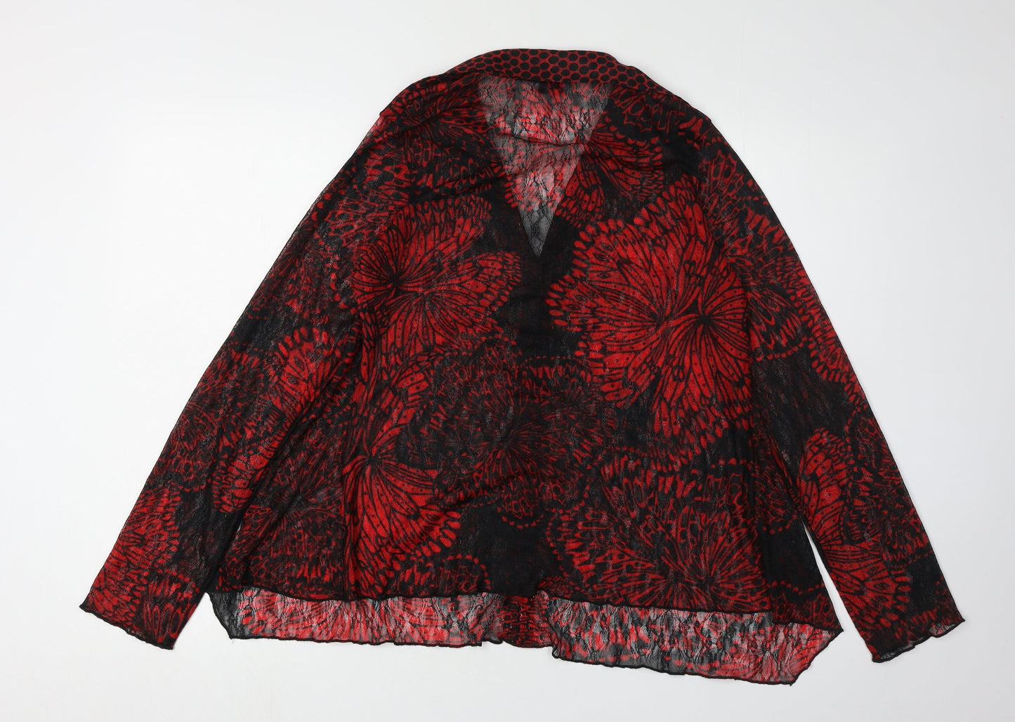 Marks and Spencer Women's Red Blouse, Size 12, Floral