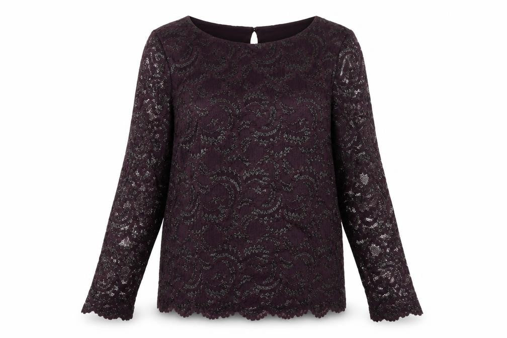 Marks and Spencer Women's Purple Lace Blouse UK 12
