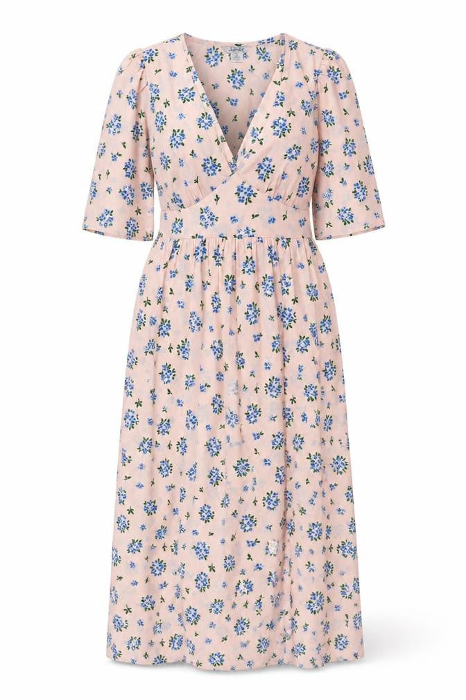Monki Women's Multicoloured Floral Midi Wrap Dress