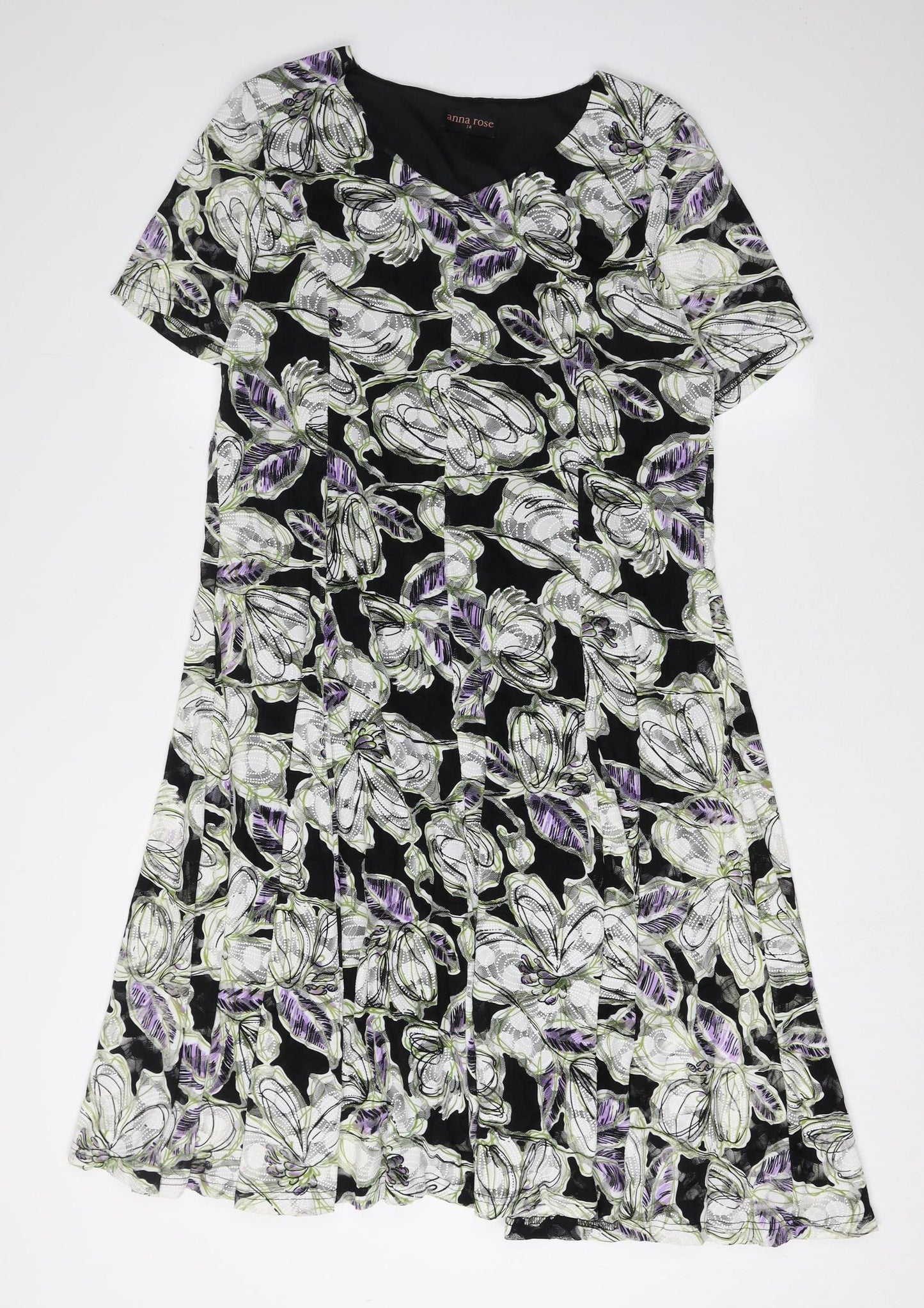 Anna Rose Women's Multicoloured Floral Dress Size 14