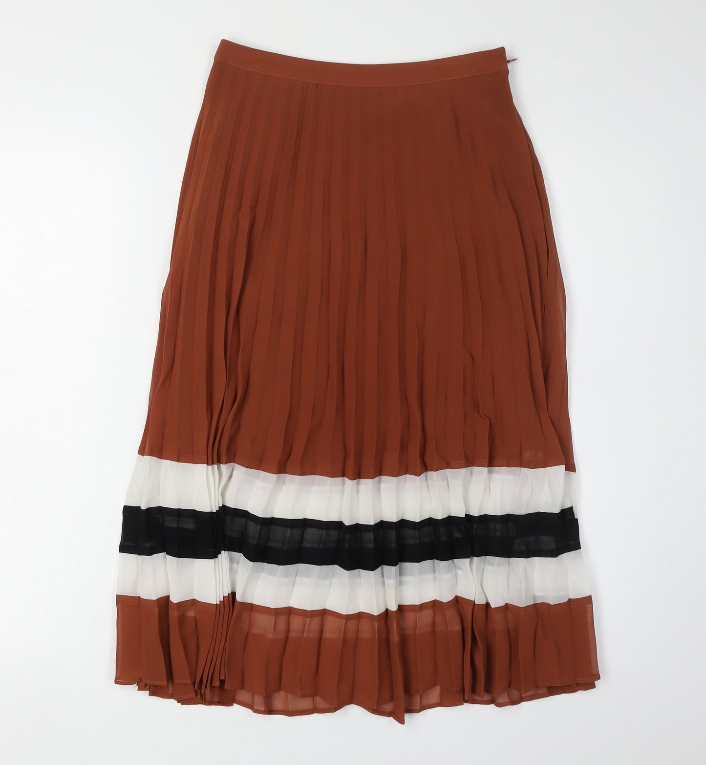 Topshop Women's Pleated Skirt Brown Size 6