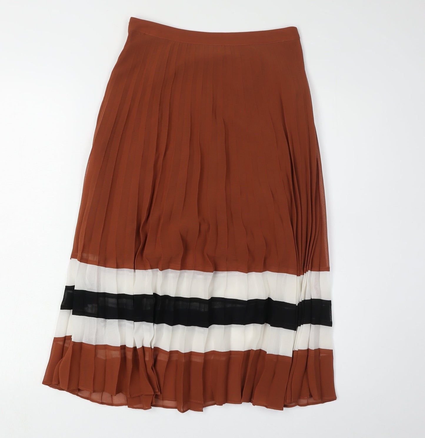 Topshop Women's Pleated Skirt Brown Size 6