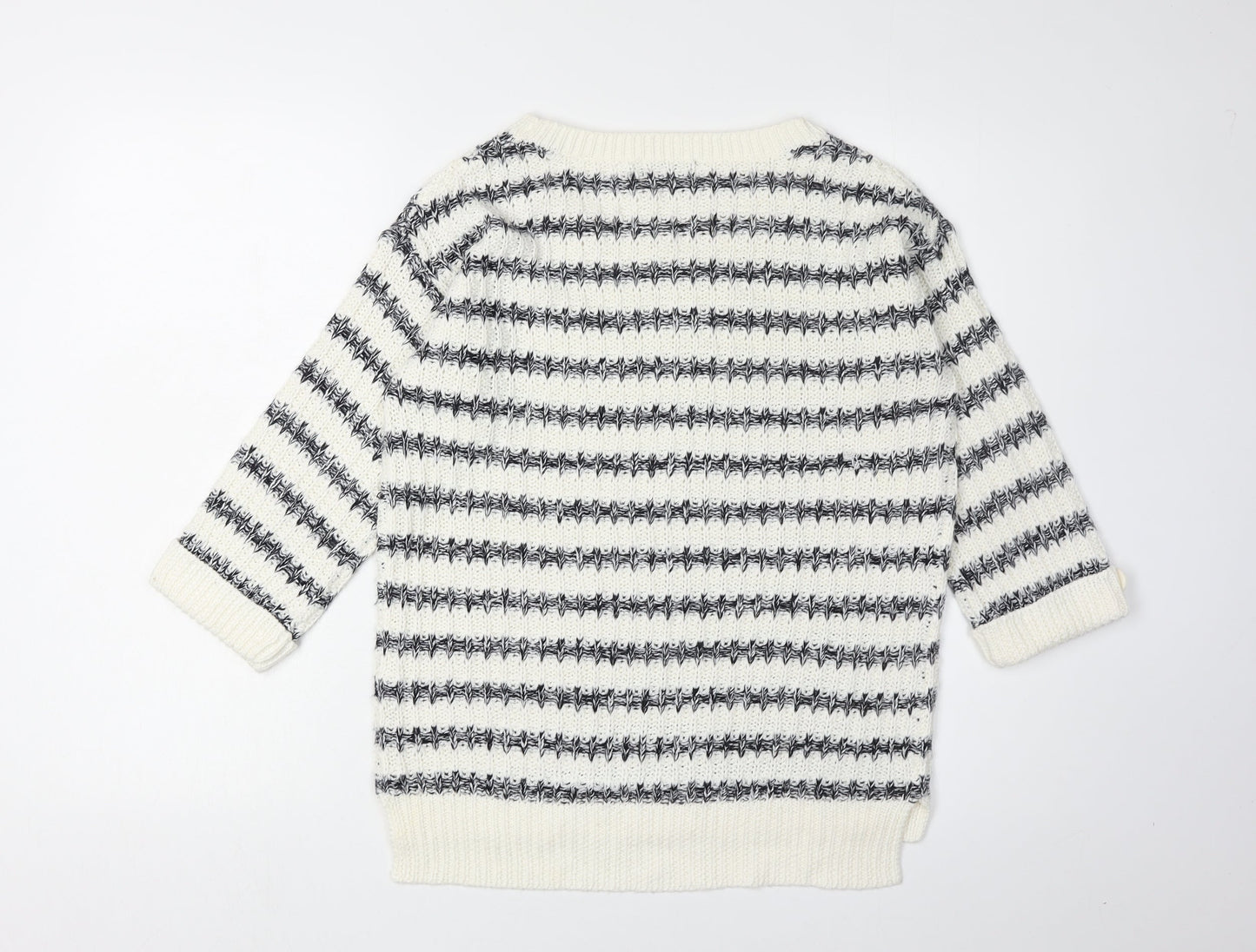 Wallis Women's Ivory Striped Pullover Jumper S