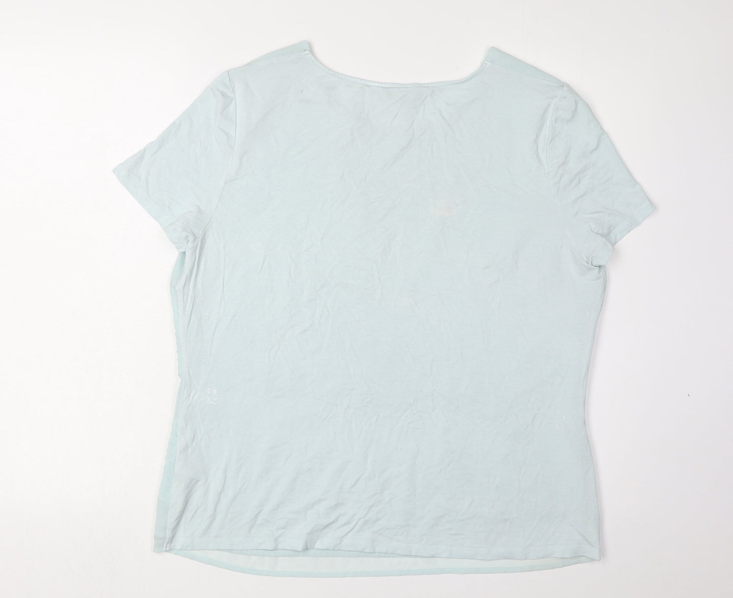 J by Jasper Conran Women's Blue Blouse, Size 16, Short Sleeve