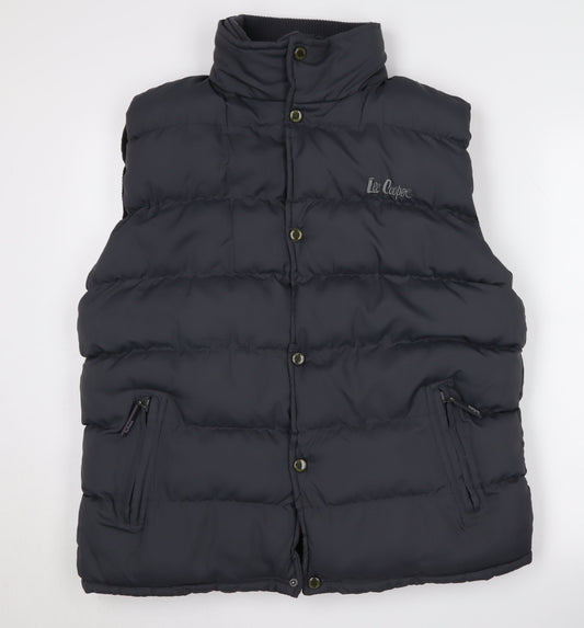 Lee Cooper Men's Black Puffer Waistcoat M Casual