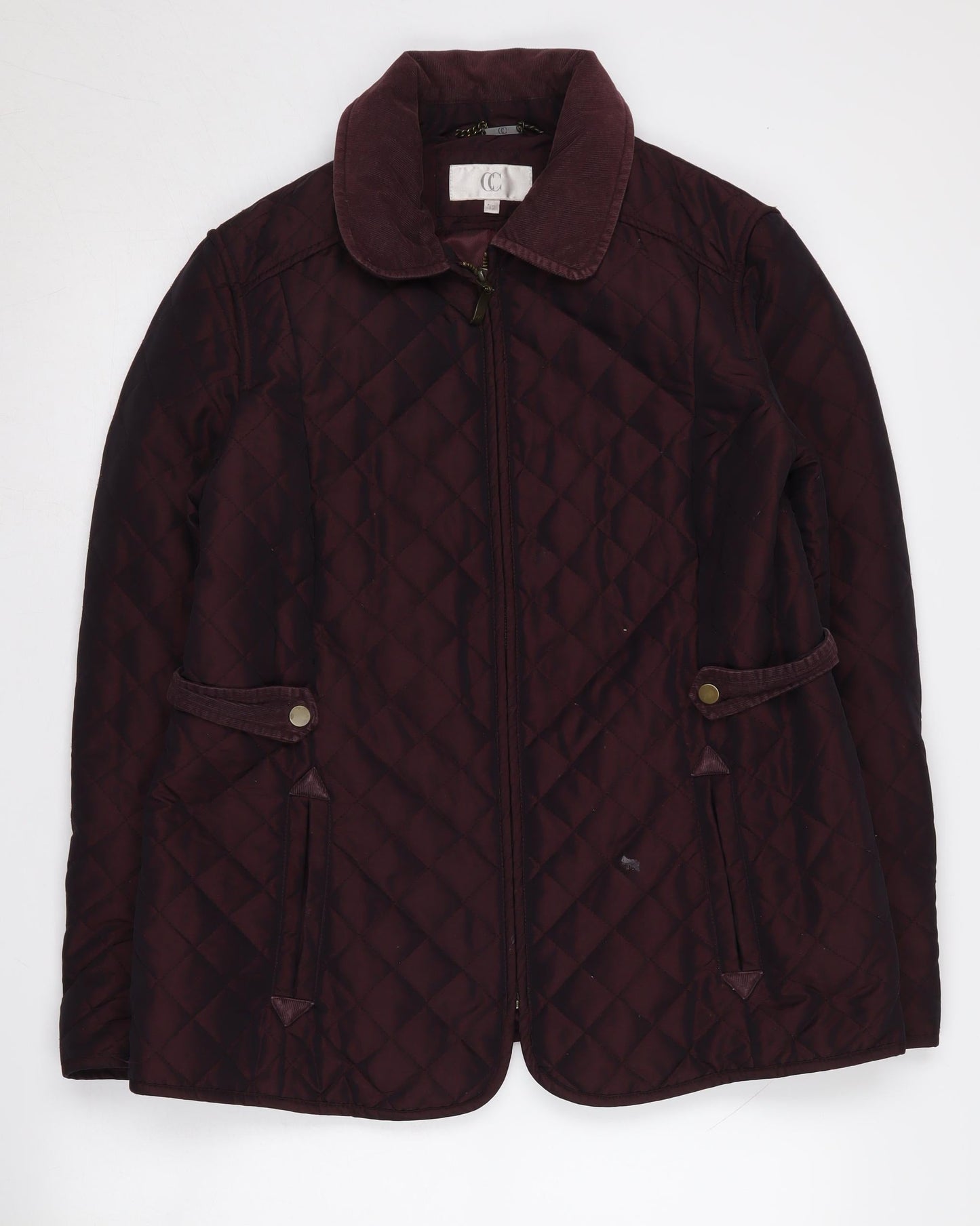 CC Women's Brown Quilted Jacket, Size 12