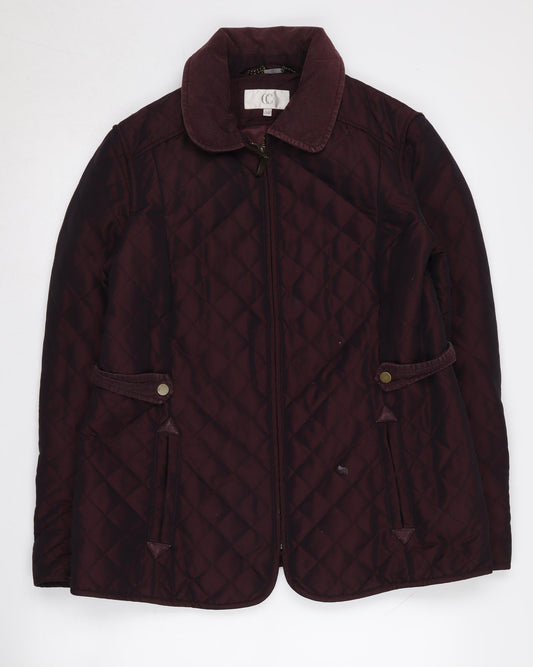 CC Women's Brown Quilted Jacket, Size 12