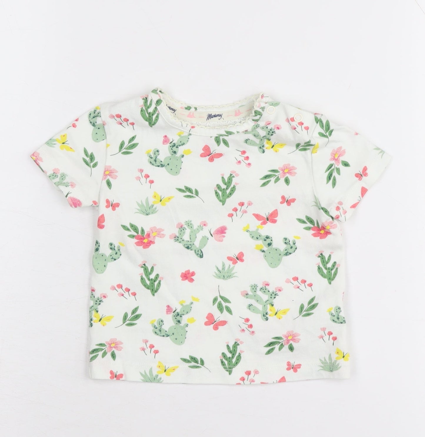 Mantaray Unisex Baby Floral T-Shirt, Multicoloured, 6-9 Months