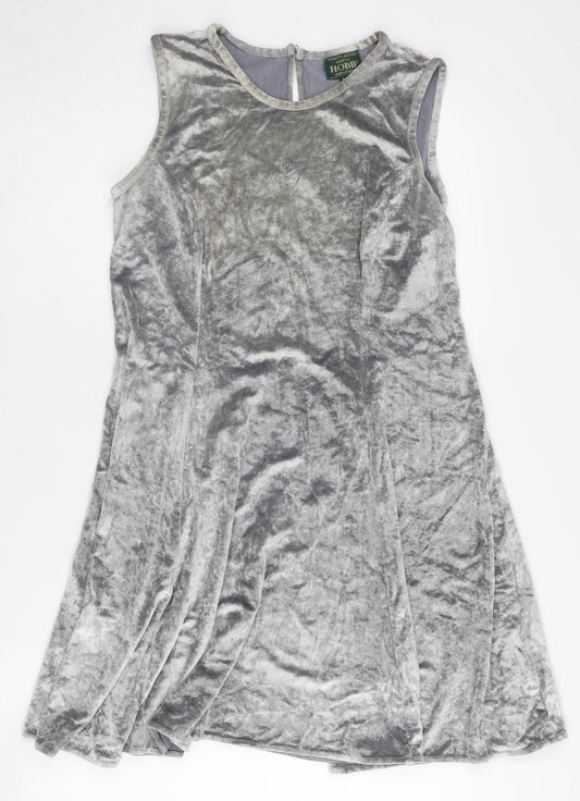 Hobbs Women's Silver Velvet Dress Size 12