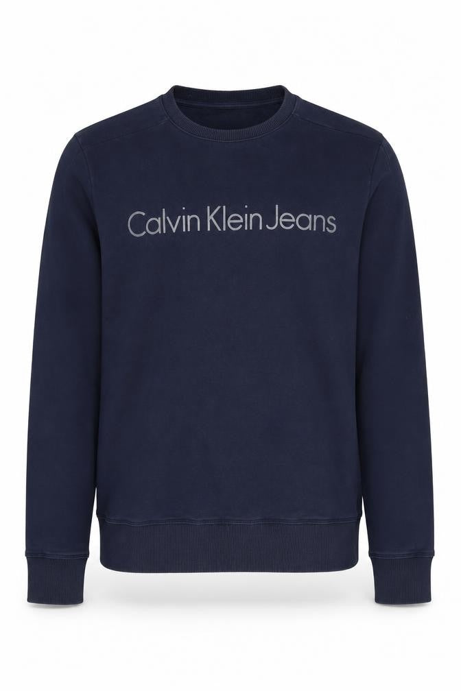 Mens UK M Regular Calvin Klein Jeans Blue Pullover Sweatshirt