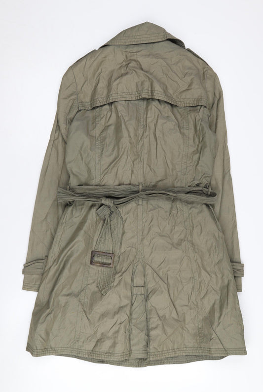 John Lewis Women's Green Trench Coat, Size 10, Belted Classic