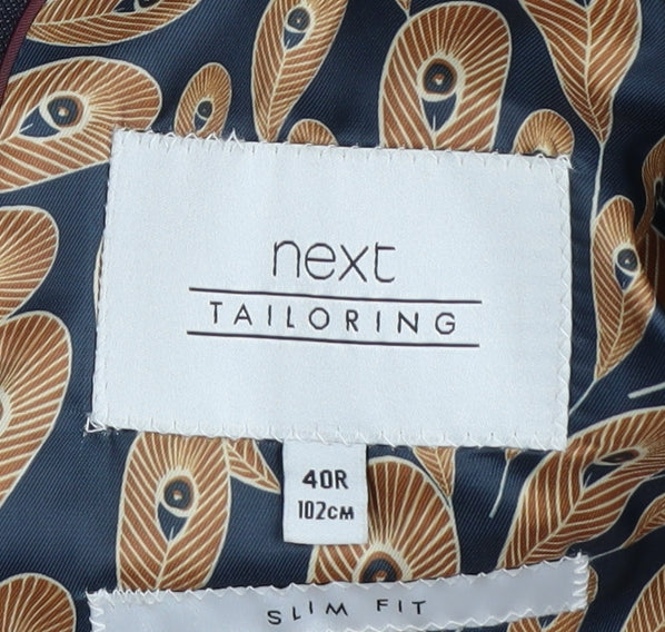 Next Men's Blue Plaid Slim Fit Jacket 40R