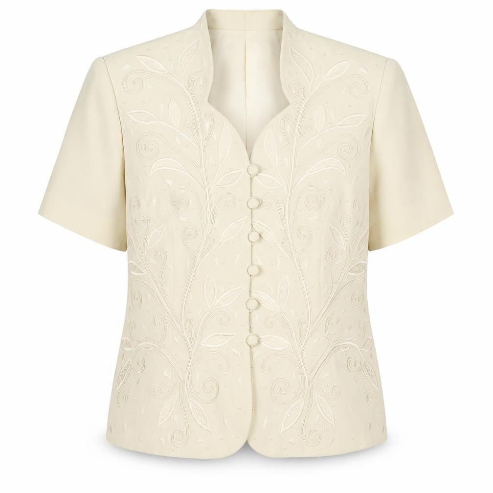 Gina Women’s Ivory Suit Jacket Size 18, Lined, Notch Lapel